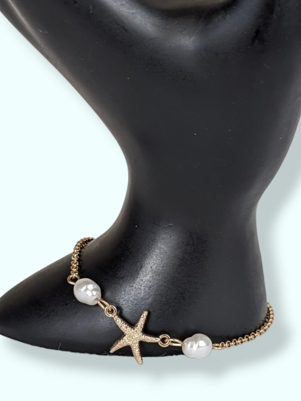 (2/$20) Gold Tone Starfish & Faux Pearl Bracelet